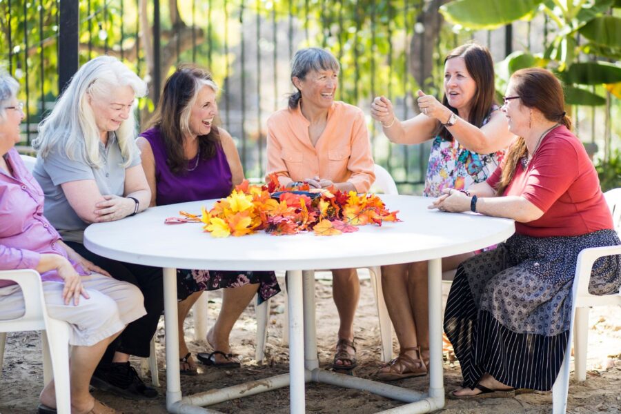 senior women talking