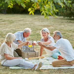 seniors having a picnic