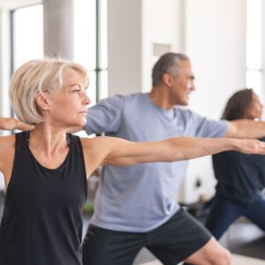 seniors doing yoga