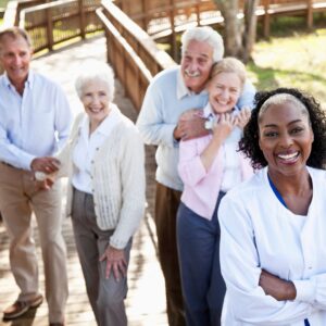 seniors on a walk