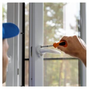 A man fixing a window