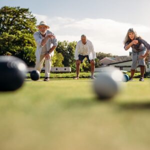 seniors playing outdoor games