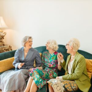 senior friends laughing together