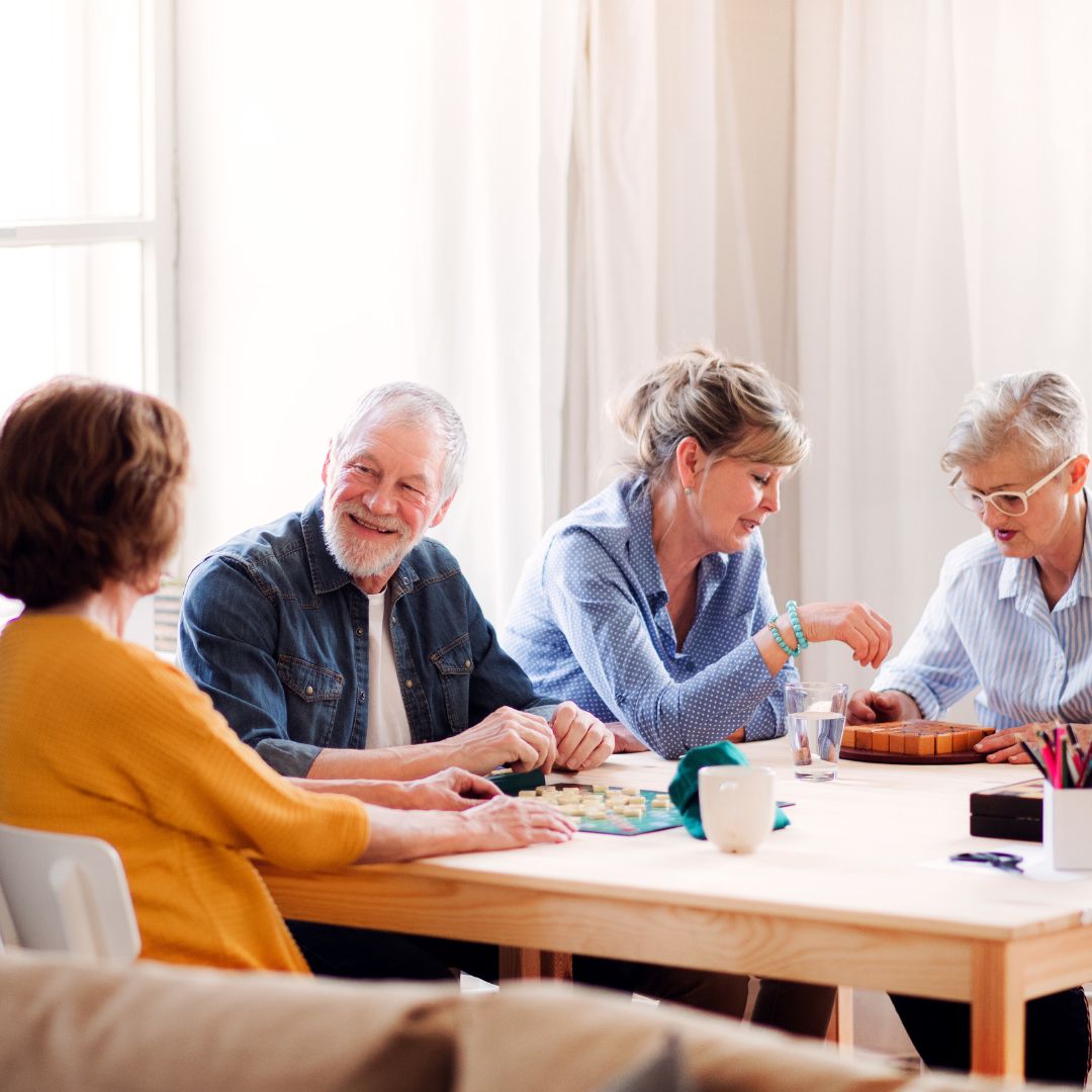 a group of people playing games