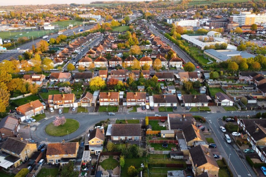 arial view of a suburb